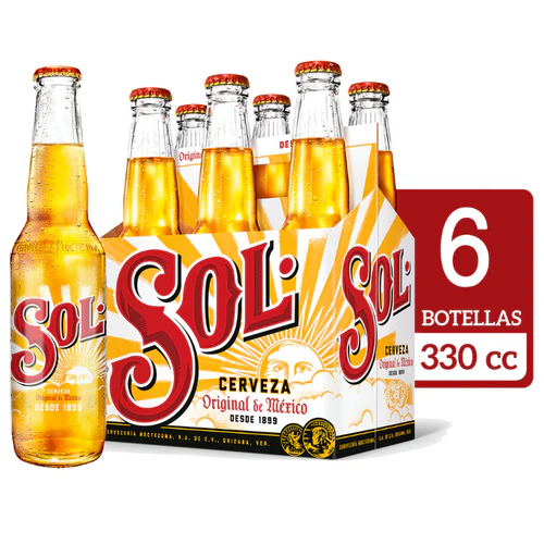 Cerveza Sol 330cc x6 Pack